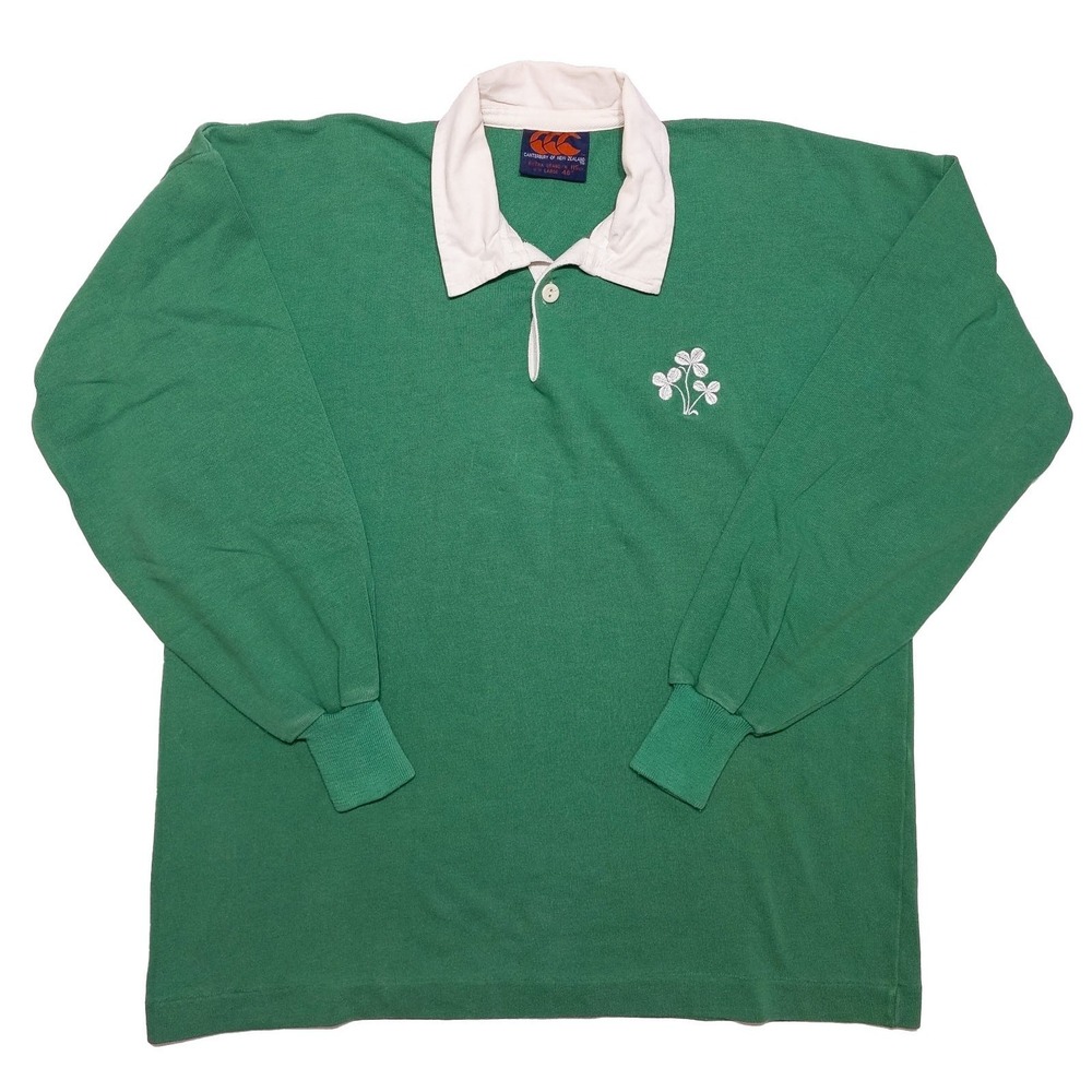 Vintage Canterbury IRELAND Irish Rugby Jersey Long Sleeve Shirt Green XXL 2XL